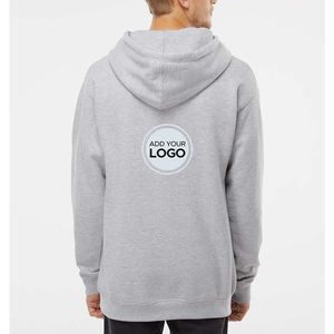 Sudadera con capucha con logotipo personalizado a granel gris Bella + sudaderas con capucha de lona sudaderas de entrenamiento de lana suave Sudadera con capucha con logotipo personalizado - Product Image 1