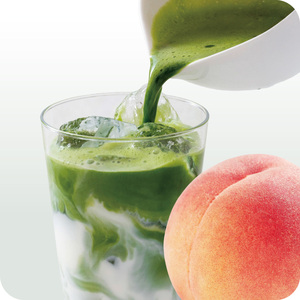 Fruity Steamed Matcha Blend Natural Peach Flavored Instant <b>Tea</b> Powder Artisan Latte Recipe Bulk/<b>Box</b>/Bag Packaging - Product Image 3