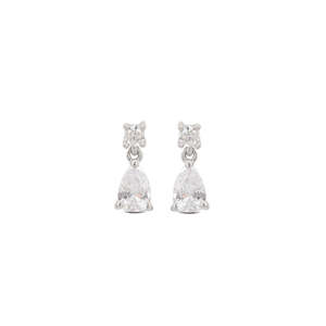 Pendientes de Diamantes Solitarios en Forma de Lágrima de 0.50 Quilates, Grado AAA, Diamantes Americanos, 10 mm de Largo, Diseño en Plata de Ley 925 Pura para Mujer - Product Image 1