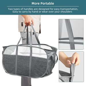 New Design OEM Factory Collapsible Tear Proof Pop up <b>Laundry</b> Hamper Dual Handles Durable <b>Foldable</b> Multifunction Made Vietnam - Product Image 6