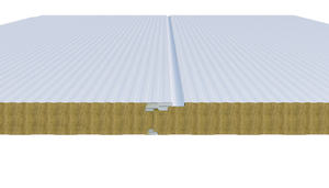 Modern 50mm Fire Resistant for Rockwool Sandwich Panel with PU Edge <b>Foam</b> for Industrial Warehouse Factory Building External Wall - Product Image 3