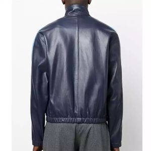 Veste en cuir à la mode pour hommes, veste en cuir personnalisée OEM, vestes en cuir véritable de style fermeture éclair pour hommes neufs - Product Image 5