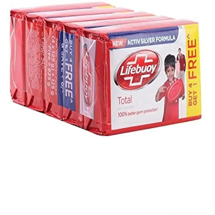 Lifebuoyy Total 10 Soap, 125 g (Pack of 5) with (Buy 4 Get 1 Free)