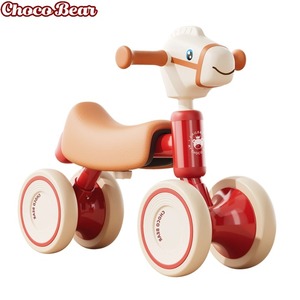 Choco Bear Nuovo Design <span class=keywords><strong>Bici</strong></span> Senza Pedali a 4 Ruote per Bambini, Giocattolo <span class=keywords><strong>Cavalcabile</strong></span> da Esterno, <span class=keywords><strong>Bici</strong></span> Scorrevole per Bambini - Product Image 1