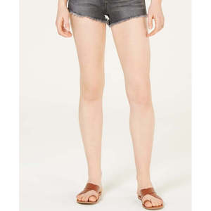 Celebrity Pink Junior's High Rise Mom Denim Shorts Taglia 0 Nero Effetto Usurato con Strass Decorativi Vestibilità Ampia Vintage con Bottoni Taglie Forti - Product Image 3