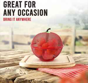 Panier de rangement pour fruits et légumes en plastique en forme de pomme, couvercle en maille lavable, écologique, léger, capacité personnalisable, cuisine - Product Image 3