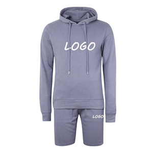 2025 OEM Premium 300GSM poliéster chándal hombres Zip Hoodie Jogger conjunto serigrafiado blanco sólido elegante Fitness Outfit - Product Image 1