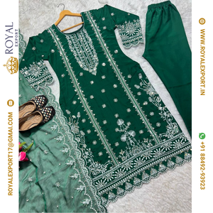 <b>Presenting</b> Good Quality With Pure Organza Pakistani Suit Collection in Wholesale Rate by Royal Export Surat - Product Image 2