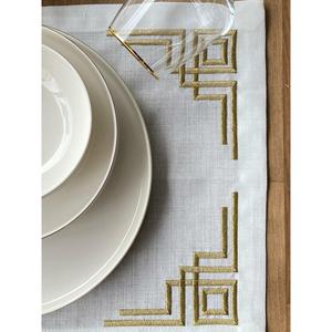 Americana tovaglietta doppio quadrato oro Set di 6 - Product Image 2