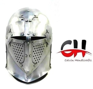 Casco Medieval de Acero Pulido Hecho a Mano Estilo Vintage CH, Decoración para el Hogar con Diseño de Calavera, para el Día de la Madre y Navidad - Product Image 5