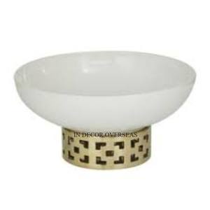 Aluminum Casted Unique Designer Silver Shiny Polished Base For Round Shape <b>White</b> Marble <b>Bowl</b> From India In Impressive Price - Product Image 4