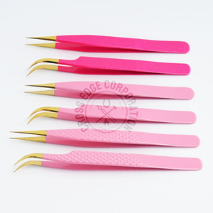 Pinza de Alta Calidad con Punta de Fibra para Extensión de Pestañas, Aplicador de Pestañas con Ángulo de 90 Grados, Agarre de Diamante, Herramienta Profesional - Product Image 1