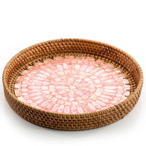 Hermoso diseño de ratán MOP bandeja para servir artesanía para decoración del hogar o restaurante artículo de tendencia caliente de Vietnam precio bajo - Product Image 3