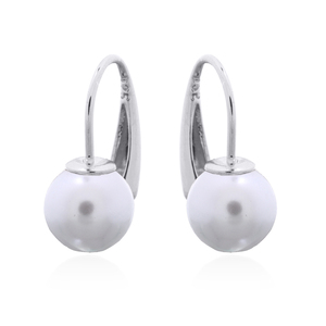 Magnifiques boucles d'oreilles pendantes en nacre blanche de luxe pour les détaillants - Product Image 1