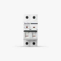 Disjoncteur à double levier ignifuge avec prise murale 230/400V 6A, indice de protection IP20, pour usage domestique, protection contre les surcharges