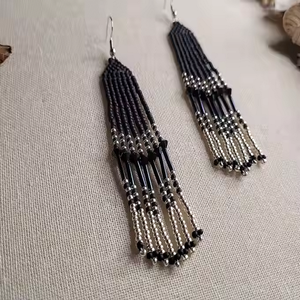 Nuevo diseño bohemio étnico Multicolor cuentas borla pendientes verano playa Miyuki pendientes colgantes directamente de la India - Product Image 3