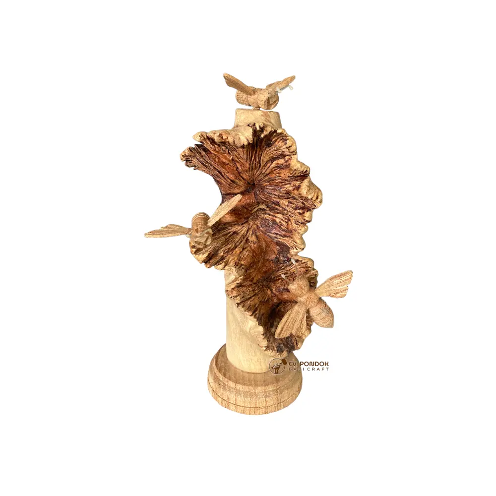 Handmade Wooden Bees Art Figurine for Table Top Decorations Christmas Gift High Quality Product Hand Carved