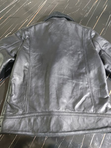 Veste en cuir véritable pour homme avec col en fourrure de qualité supérieure, vente en gros, tendance, respirante, fermeture éclair, en peau de mouton - Product Image 3