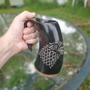 Chope à bière en corne de buffle de luxe artisanale de qualité supérieure 500 ml Écologique Durable pour hommes - Product Image 4