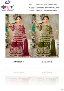Conjunto de Vestido de Algodón Bordado para Niñas Ajmera, Manga Larga, Patrón Geométrico, Estilo Boutique Elegante, Pantalones, Atuendo Étnico, Suave, Disponible - Product Image 3