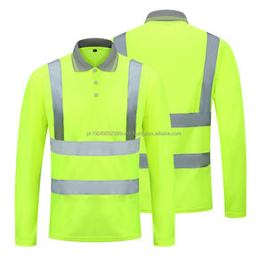 Reflective logo Printing t Shirts Work Wear Shirts Reflective Long Sleeve <b>Polo</b> Shirt - Product Image 1