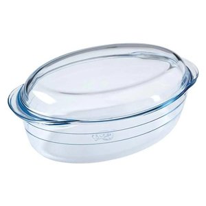Plato para hornear ovalado de vidrio templado (33x20x12cm) con tapa 1 lt Transparente 459AC00 1743 - Product Image 2
