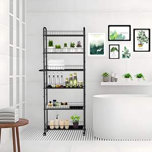 Carrello Portaoggetti con Manico, Unità di Scaffalatura <span class=keywords><strong>Mobile</strong></span> con Ruote <span class=keywords><strong>per</strong></span> <span class=keywords><strong>Cucina</strong></span>, Bagno, Ufficio, Lavanderia e Spazi Stretti - Product Image 6