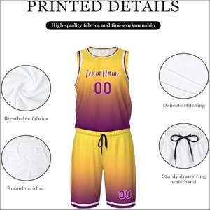 Vêtements d'entraînement légers sans manches à séchage rapide personnalisés en usine ensembles de vêtements de basket-ball d'été respirants imprimés de grande taille - Product Image 5
