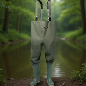 Olive Green Fishing <b>Waders</b> Size 42 PVC on Polyester Backing Fabric Pack Size 3400 - Product Image 3