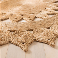 Best Selling European Reversible Solid Color Custom Modern Table Runner Hand Woven Jute Floor Carpet Living Room Braided Machine