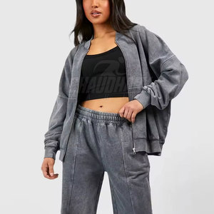 Survêtement style vintage délavé à l'acide, tissu doux, coutures durables, coupe décontractée, parfait pour les tenues décontractées et les looks streetwear. - Product Image 5