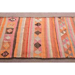 Turkish 3x10.8 ft <b>Rug</b>, <b>Runner</b> Vintage <b>Rug</b>, Orange Pink Moroccan <b>Rug</b> - Product Image 4