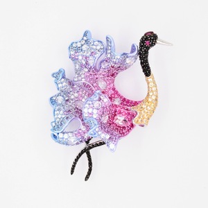 Luxe élégant Chic en argent Sterling Zircon broche à la mode plume bijoux pour femmes fête de mariage événements cadeau de fiançailles - Product Image 1