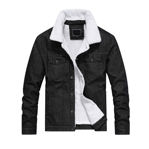 Top Trendy Wholesale Custom Made High Quality Denim <b>Jacket</b> With <b>Sherpa</b> Fur Inside Customized Design Denim <b>Jacket</b> for <b>Men</b> - Product Image 2