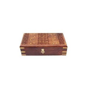 Caja de almacenamiento de madera hecha a mano única caja de almacenamiento de diseño muy único con trabajo de tallado - Product Image 5