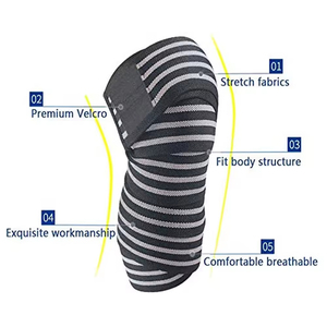 Bandes de Soutien pour Haltérophilie, Musculation, Squat et Deadlift – Élastiques en Néoprène pour Genoux – Équipement de Sécurité Sportif - Product Image 3