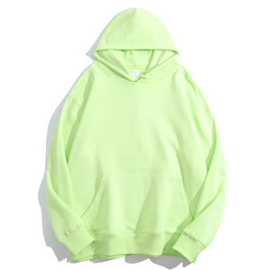 Alta calidad Color sólido gota hombro 400g 100% algodón Unisex sudaderas con capucha de gran tamaño hombres sudaderas con capucha - Product Image 6