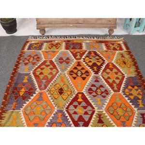 Tapis turc 4,4x8 pieds, tapis vintage, tapis ombré rouge-orange - Product Image 3