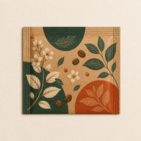 Sachets individuels en papier kraft personnalisés pour thé et café, scellés sur 3 côtés, jetables, emballage extérieur individuel