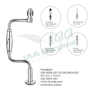 Iaa Hoge Kwaliteit Hudson Craniale Boorset Neurochirurgische Instrumenten Handmatige Botboor Met 8 Bits En Verlengstuk 27cm - Product Image 3