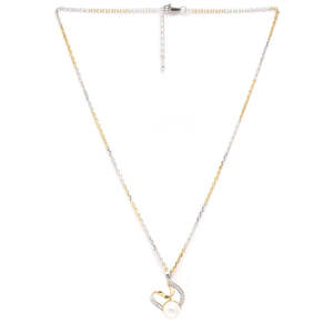 Juego de Collar y Pendientes CLARA de Plata de Ley 925 con Colgante Asuka, Chapado en Oro y Rodio, con Corazón y Circonita Suiza, Regalo de Joyería - Product Image 3