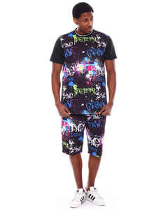 Wholesale Cotton Sportswear Tshirt Set Gym <b>t</b> Shirt and Short 2 Piece Shorts Breathable <b>Track</b> Suit Plus Size Men <b>T</b>-Shirt Set for - Product Image 1