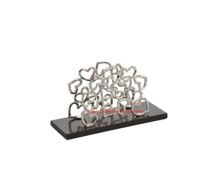 Porte-serviettes en métal argenté Conception de branche de feuille pour Table à manger Support de mouchoirs de cuisine moderne Décoratif Restaurant Hôtel Service - Product Image 1