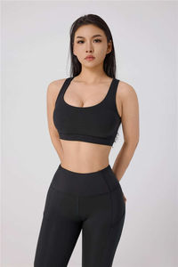 Conjunto de Leggings de Yoga de Dos Piezas para Mujer, Cintura Alta, Sin Costuras, Transpirables, Antibacterianos, Gruesos, con Material de Spandex/Nailon - Product Image 4