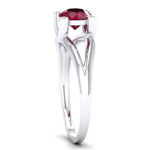 Bagues de fiançailles REYES luxueuses en argent sterling 925 avec moissanite VVS, taille ronde, pierre précieuse rubis 0,84 carats pour femmes - Product Image 3
