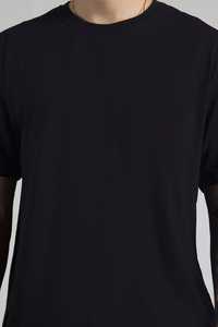 T-shirt pour homme en coton lavé 100%, tricoté lourd, imprimé à l'écran, écologique, décontracté, manches courtes, col roulé, couleur unie - Product Image 4