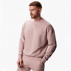 Sudadera de manga larga de Color sólido con hombros caídos 2024 para hombres y mujeres, sudadera en blanco con estampado personalizado de letras de invierno de algodón 100% - Product Image 2