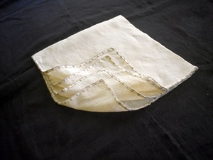 100% lin écologique Vintage serviettes à la main brodé carré avec dentelle couleur naturelle 60x60cm - Product Image 2