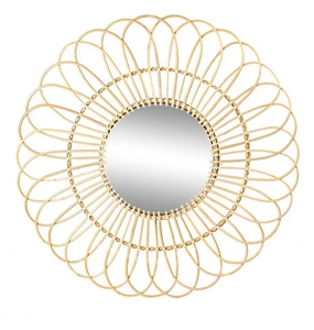 Miroir mural artisanal écologique au design Art Déco unique avec cadre en métal, couleur/taille personnalisable pour la décoration de la maison, des hôtels et des spas - Product Image 4