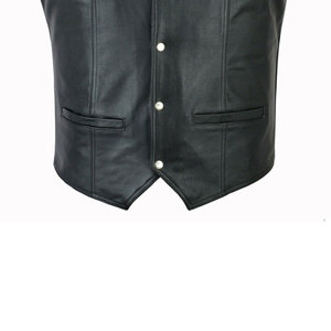 Diseña tu propio logotipo Chaleco de cuero para hombre para uso en exteriores Chaleco de cuero para hombre de ajuste cómodo totalmente personalizado - Product Image 6